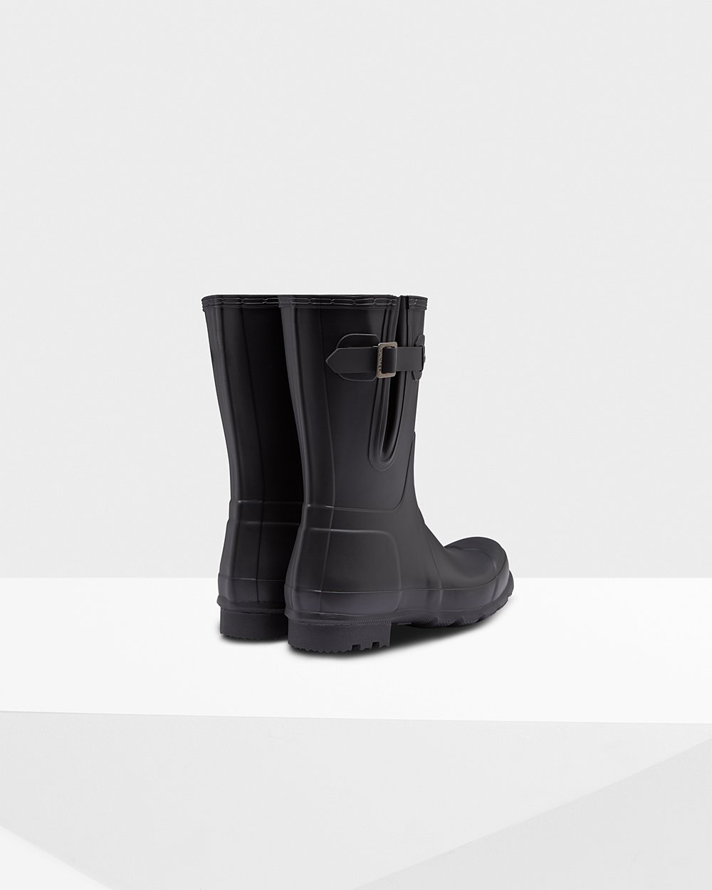 Men Hunter Original Side Adjustable | Short Rain Boots Black | NZ-27651-GODA